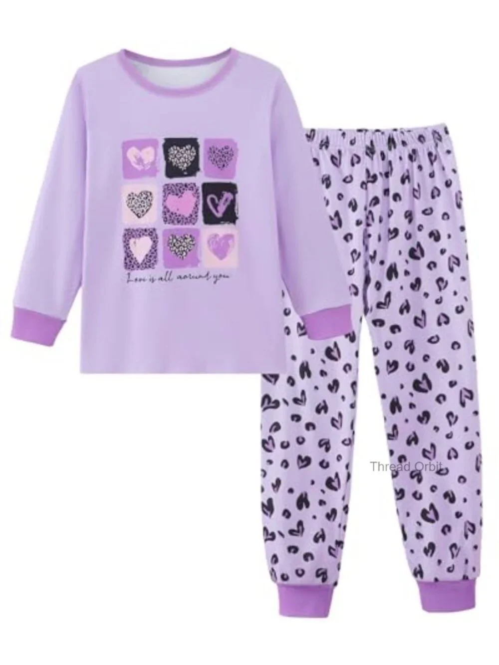 Girls 2 Piece Pajama Set Long Sleeve Top and Pants Soft Cozy Sleepwear